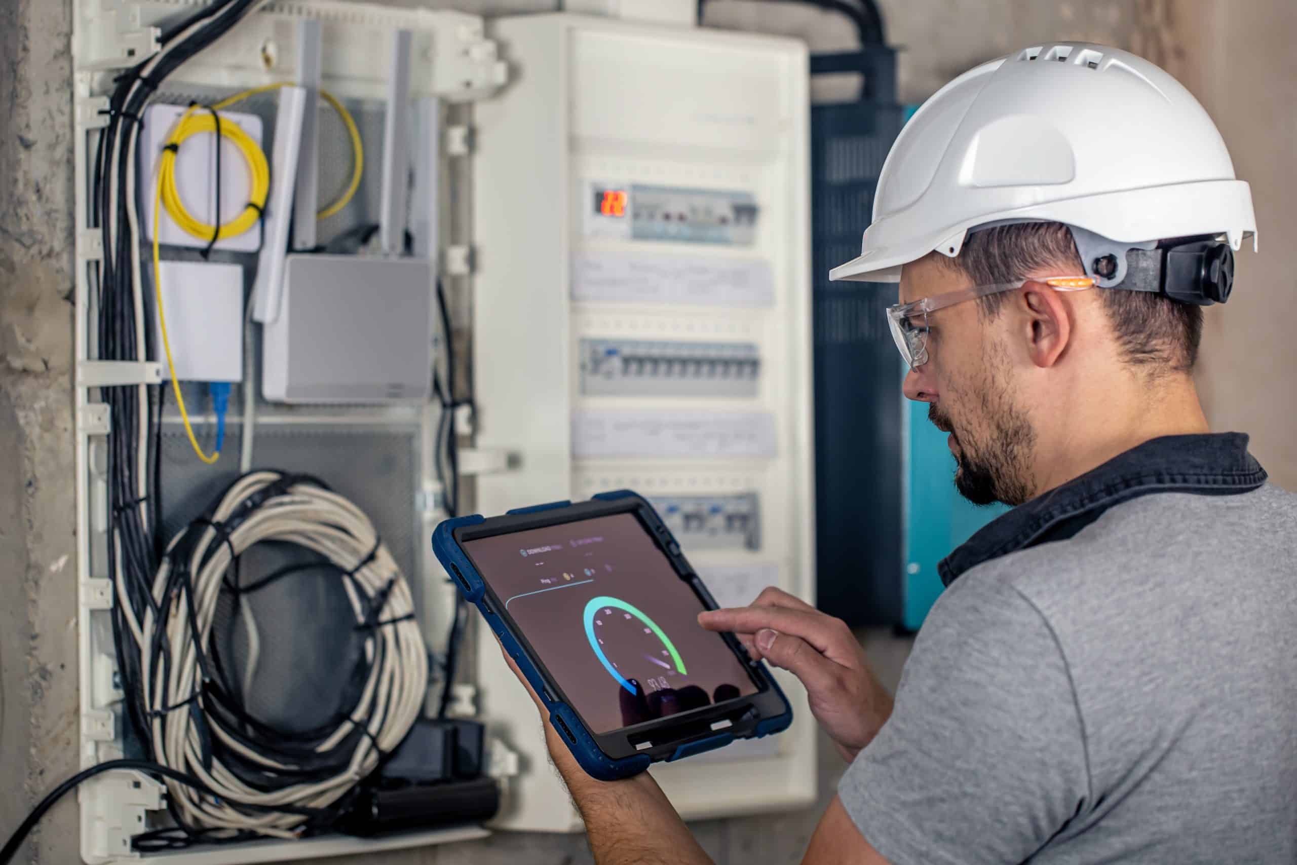 Electrical technician switchboard system,Electrical technician working industrial switchboard
